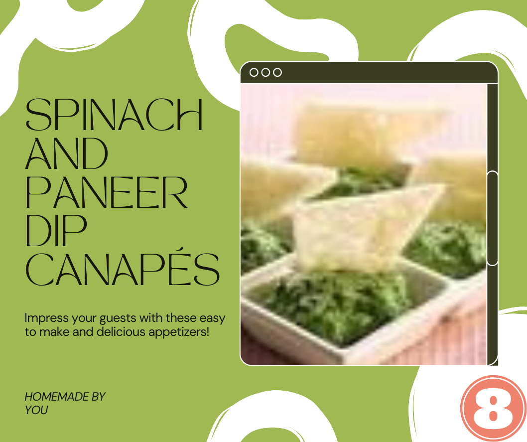 Spinach and Paneer Dip Canapés