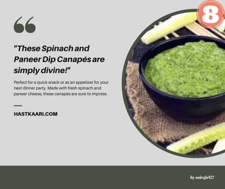 Spinach and Paneer Dip Canapés